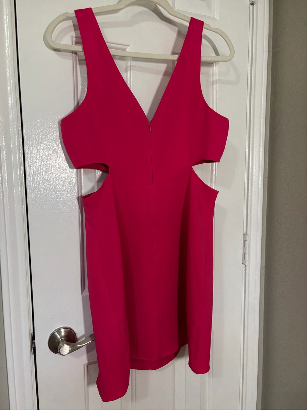 Lush Hot Pink Cutout Ring-Front Mini Dress - Picture 2 of 3